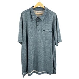 Duluth Trading Polo Shirt Blue Quick Dry Zip Pocket Mens 3XL